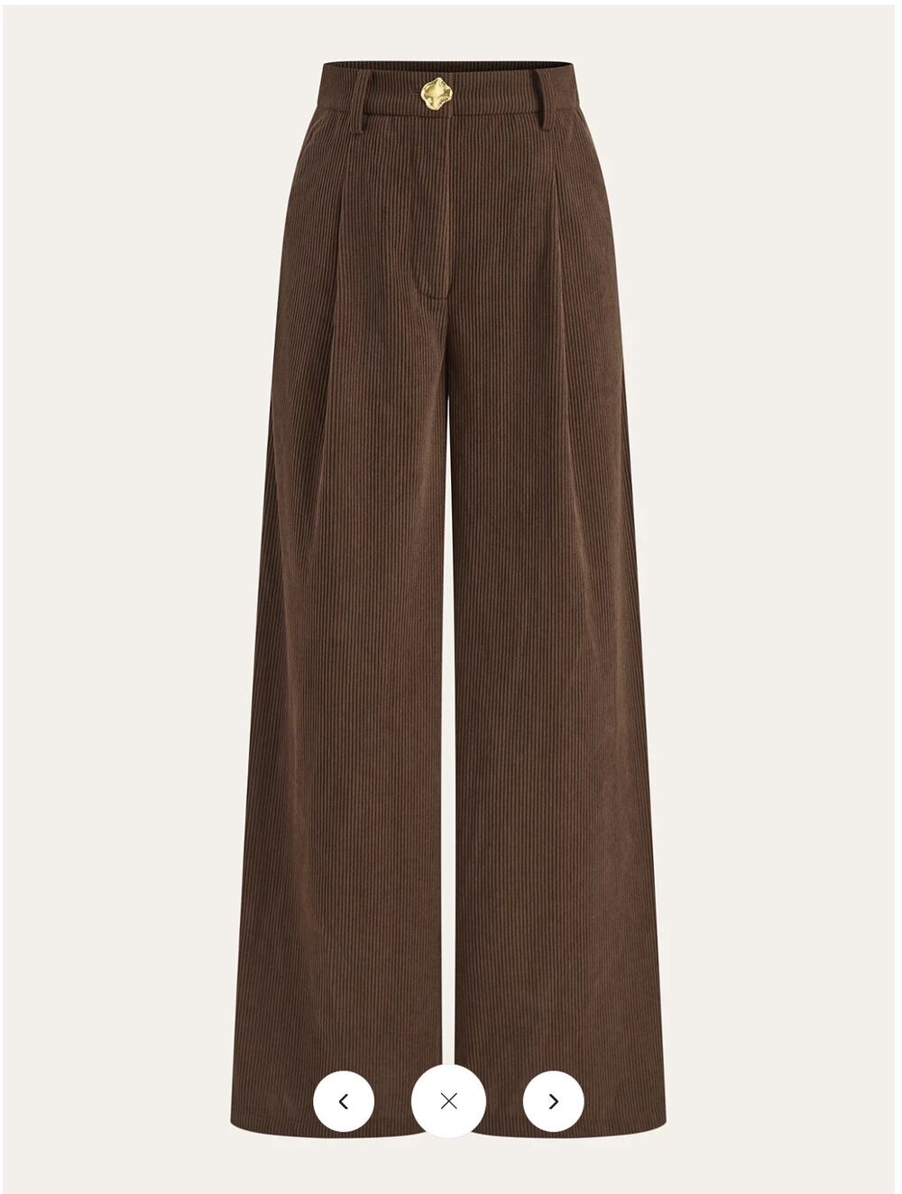 NWT Commense Corduroy Wide-Leg Pleated Pants Sz M